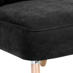 Velours-Sessel in Schwarz und Buche Natur - Avenzas