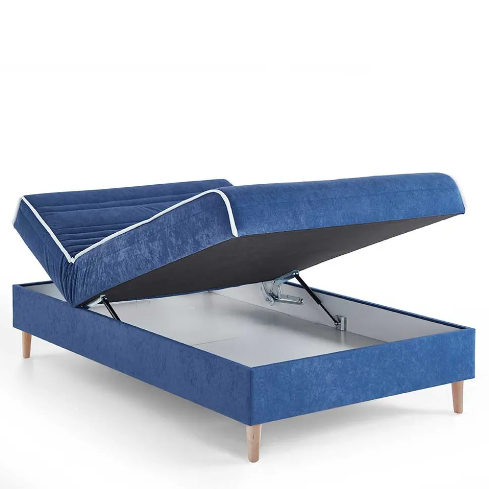 Verstellbare Daybed Polsterliege in Blau Samt - Blackbird