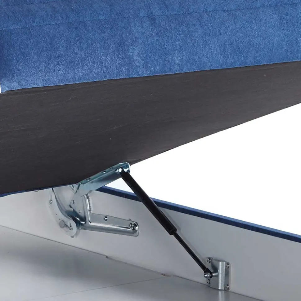 Verstellbare Daybed Polsterliege in Blau Samt - Blackbird