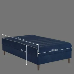 Verstellbare Daybed Polsterliege in Blau Samt - Blackbird