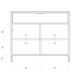 Vertiko Style Kommode aus Wildeiche - Laida