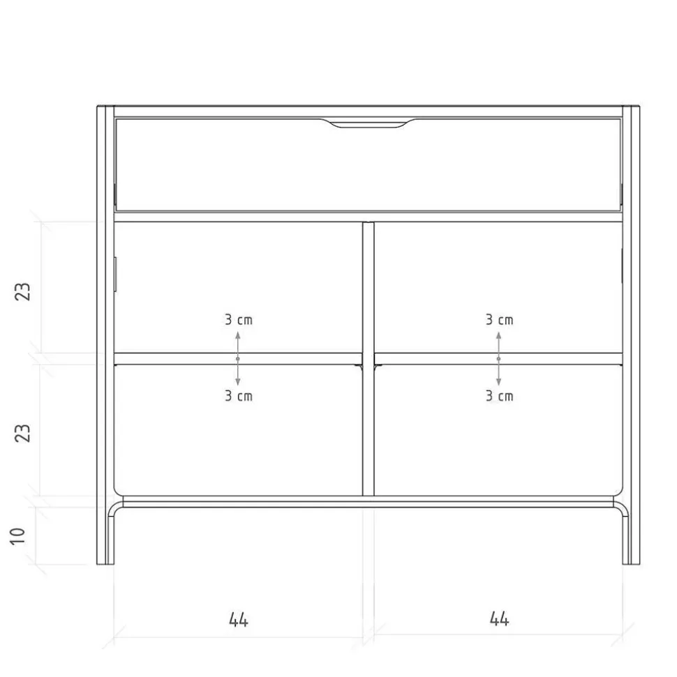 Vertiko Style Kommode aus Wildeiche - Laida
