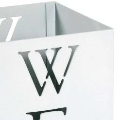 Viereckiger Schirmständer in Weiß aus Stahl - Mate