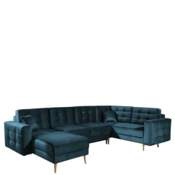 Viersitzer Wohnzimmer Schlafcouch in Dunkelblau - Mauritius