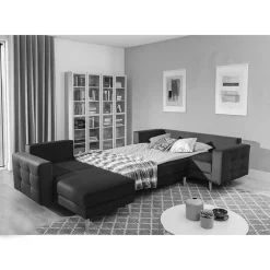 Viersitzer Wohnzimmer Schlafcouch in Dunkelblau - Mauritius