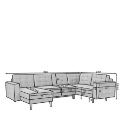 Viersitzer Wohnzimmer Schlafcouch in Dunkelblau - Mauritius