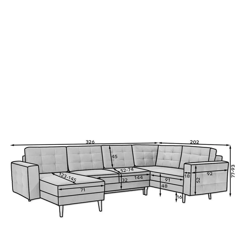 Viersitzer Wohnzimmer Schlafcouch in Dunkelblau - Mauritius