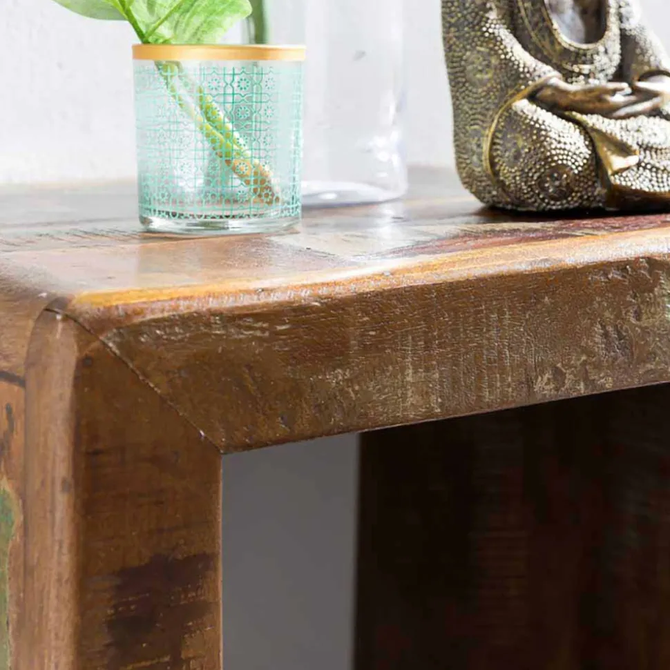 Vintage Beistelltisch Dencig aus Altholz mehrfarbig