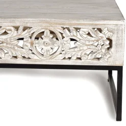 Vintage Couchtisch in Holz White Wash - Fudorus