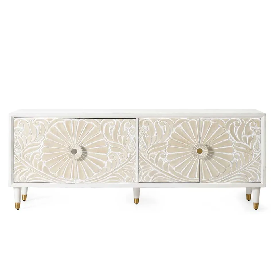 Vintage Design Lowboard aus Mango Massivholz - Triboot