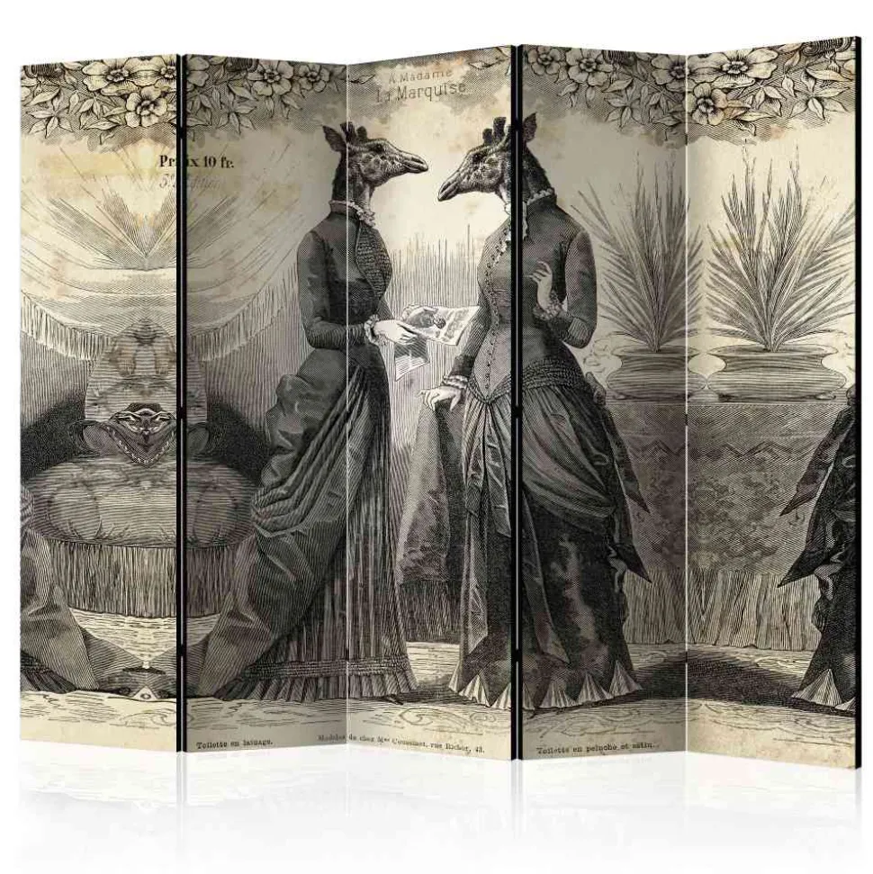 Vintage Design Paravent Giraffen Damen - Helinde