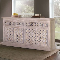 Vintage Design Sideboard in White Wash - Uladan
