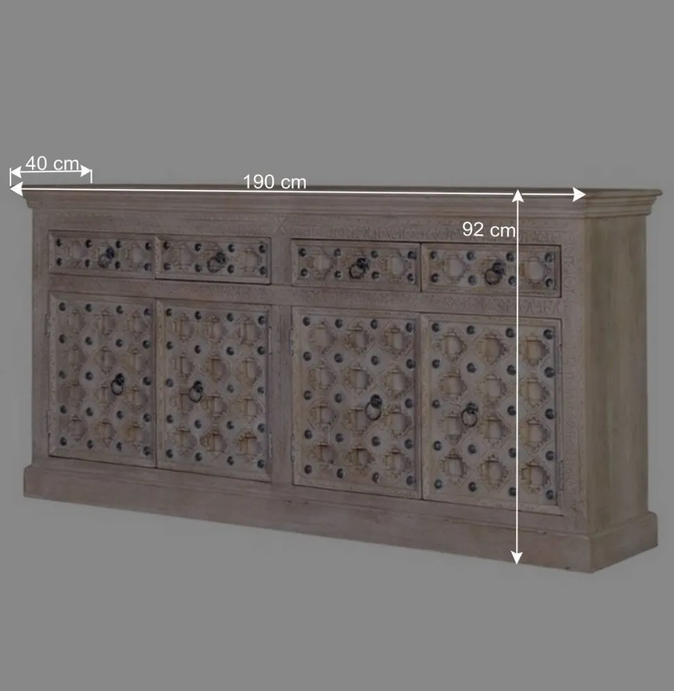Vintage Design Sideboard in White Wash - Uladan