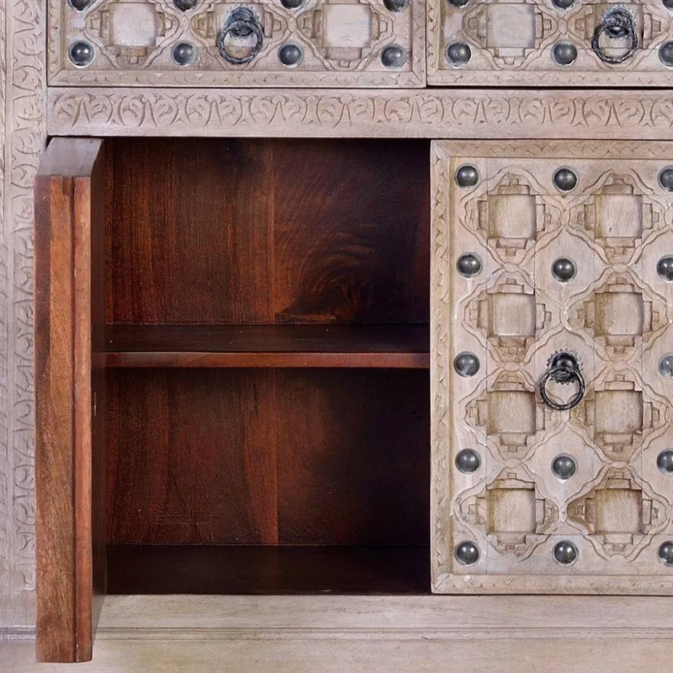 Vintage Design Sideboard in White Wash - Uladan