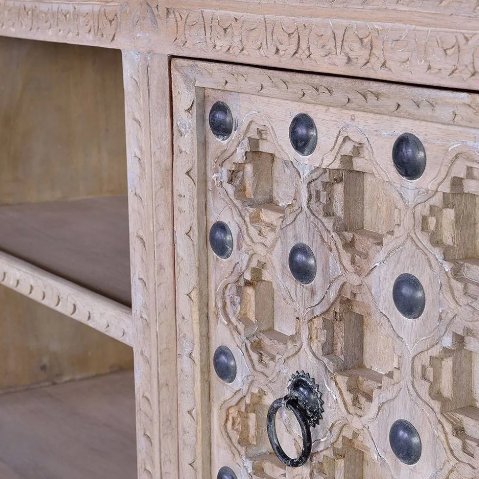 Vintage Design TV Kommode in White Wash - Uladan