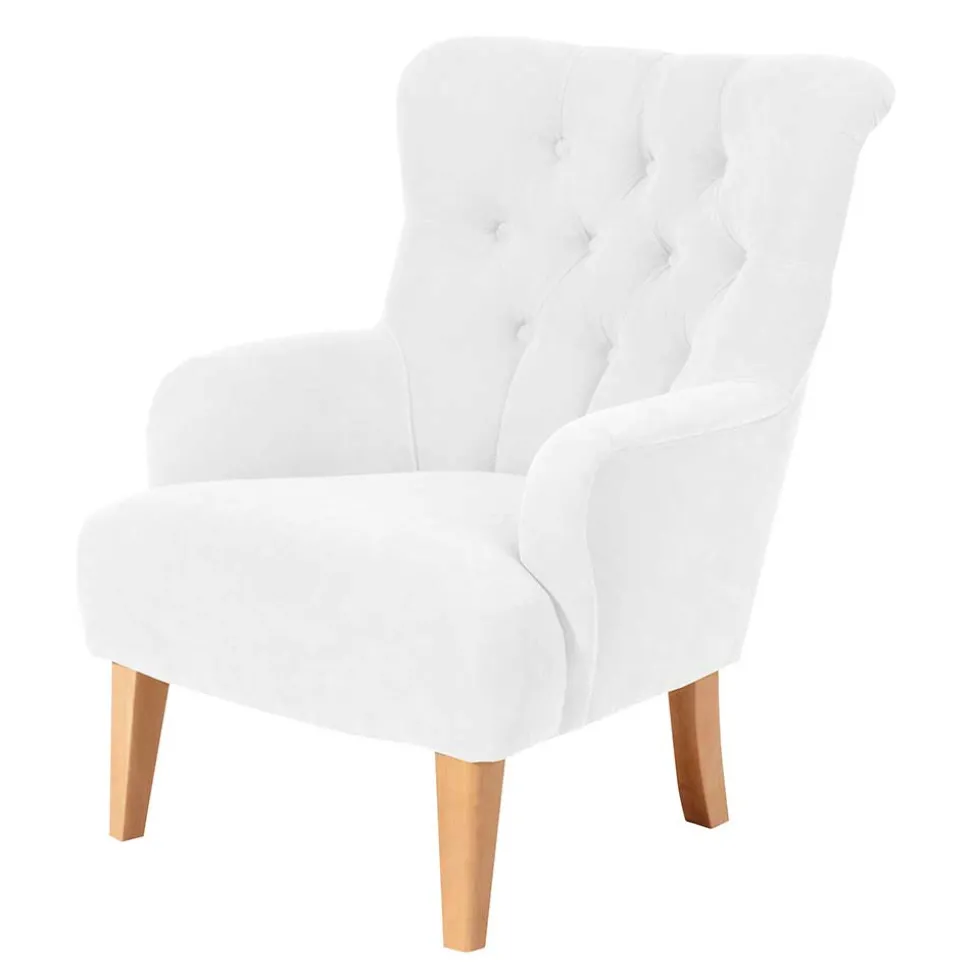 Vintage Designsessel in Creme und Buche - Ardit