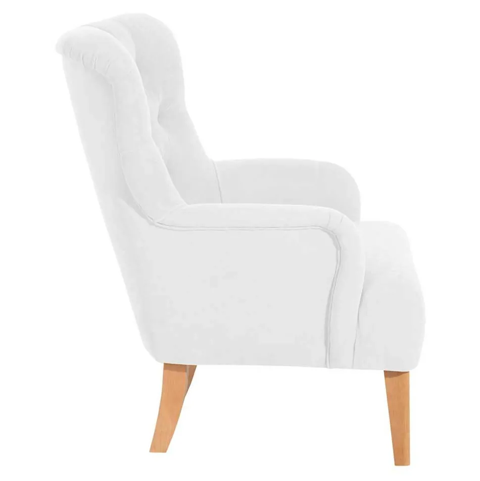 Vintage Designsessel in Creme und Buche - Ardit