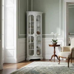 Vintage Eckvitrine in Weiß - Zarinas