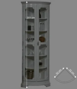 Vintage Eckvitrine in Weiß - Zarinas