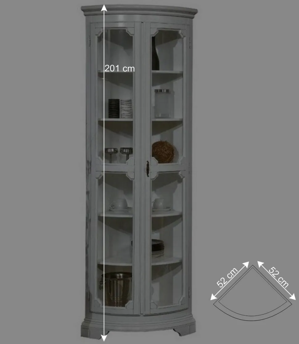 Vintage Eckvitrine in Weiß - Zarinas