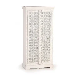 Vintage Garderobenschrank in White Wash Holz - Toscana