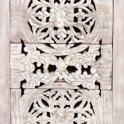 Vintage Hochkommode aus Mangoholz White Wash - Fudorus