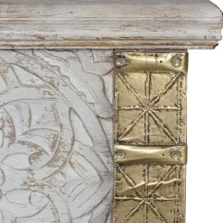 Vintage Holztruhe in Antikweiß mit Bronze - Volkma