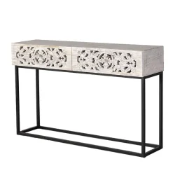 Vintage Konsolentisch in Holz White Wash - Anatto