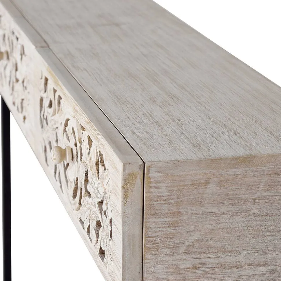 Vintage Konsolentisch in Holz White Wash - Anatto