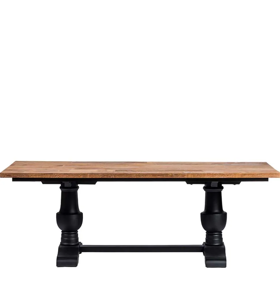 Vintage Landhaus Esszimmertisch in Teak & Schwarz - Niovan