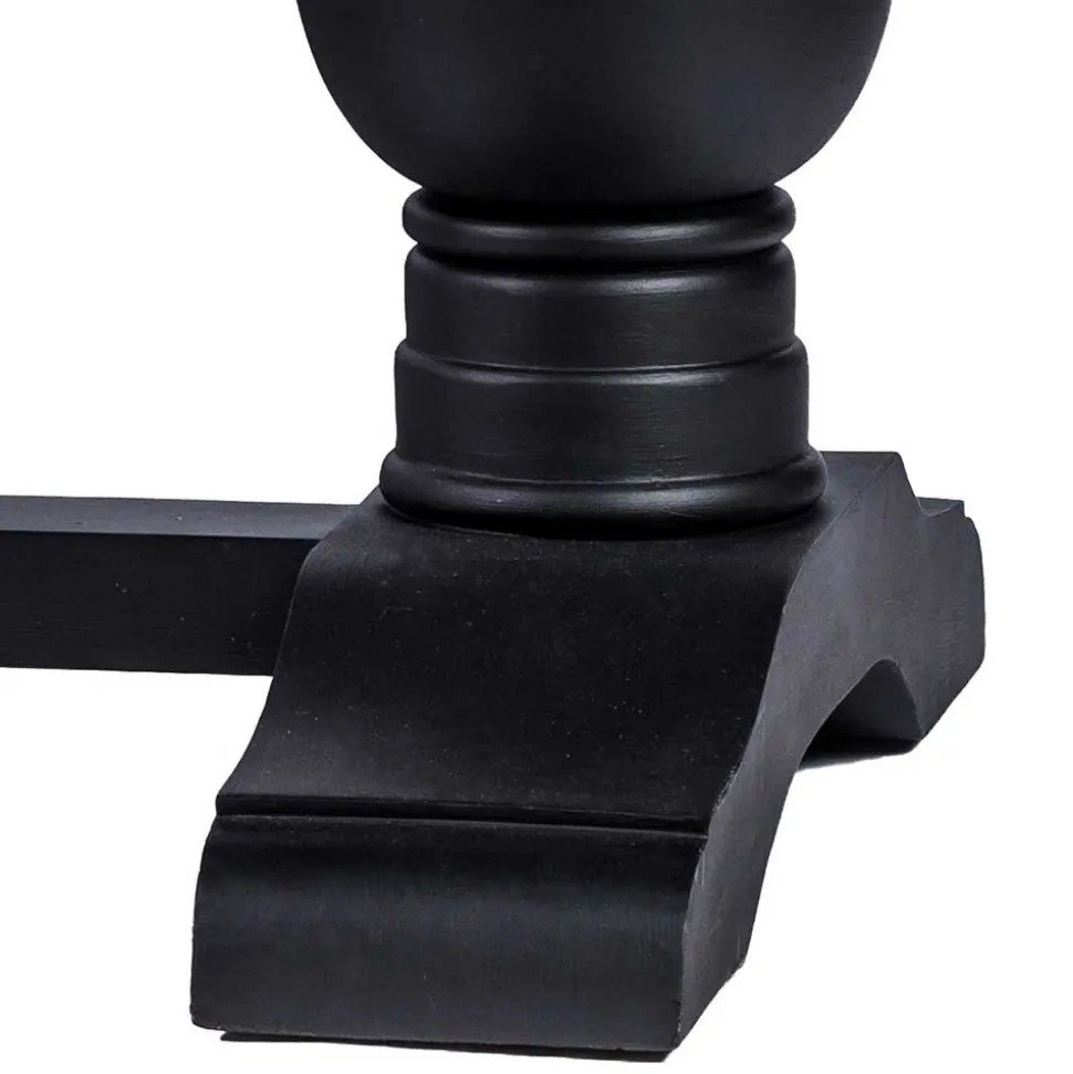 Vintage Landhaus Esszimmertisch in Teak & Schwarz - Niovan