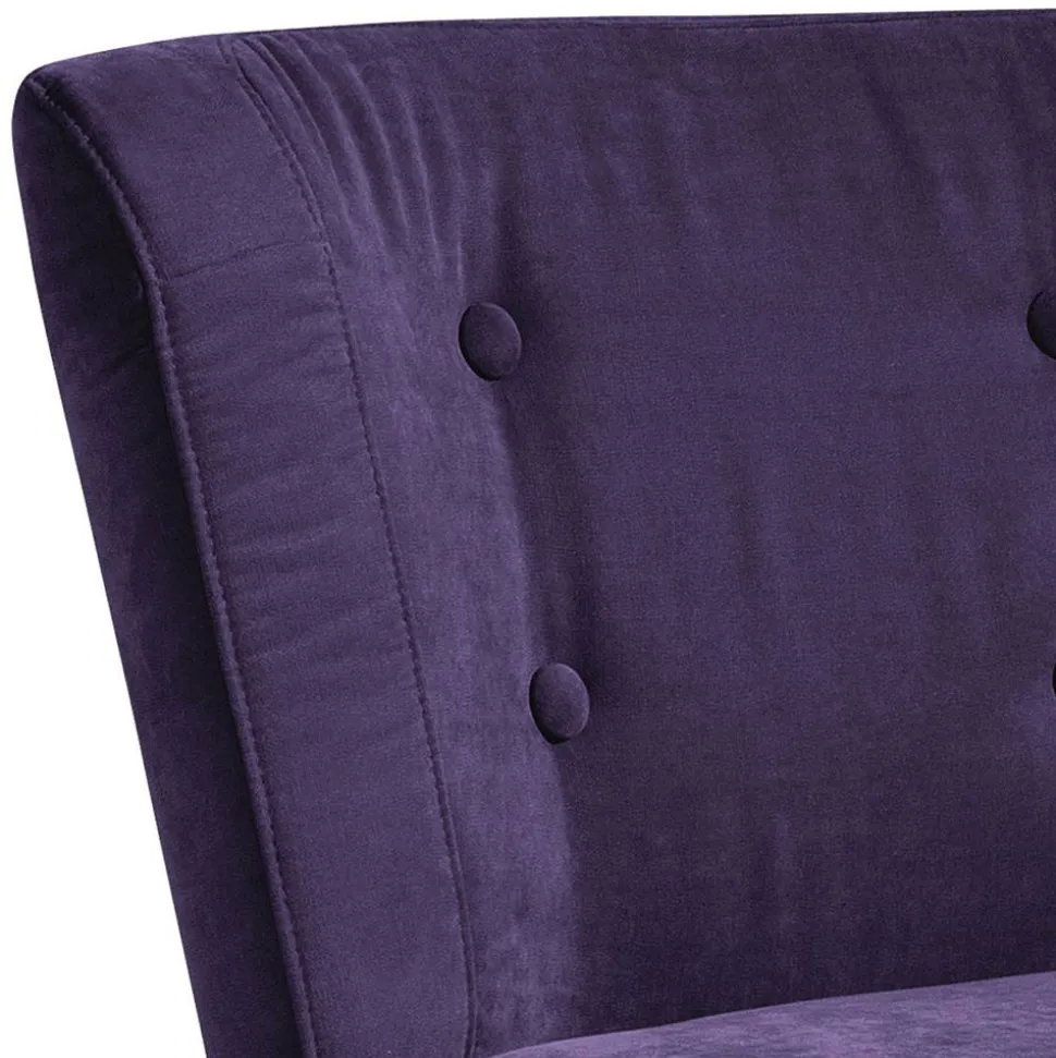 Vintage Look Sessel in Violett Velours - Casir