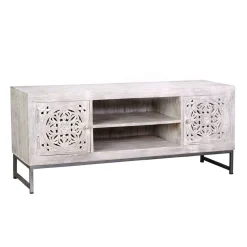 Vintage Lowboard in Mangoholz White Wash - Fudorus