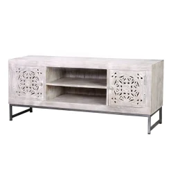 Vintage Lowboard in Mangoholz White Wash - Fudorus