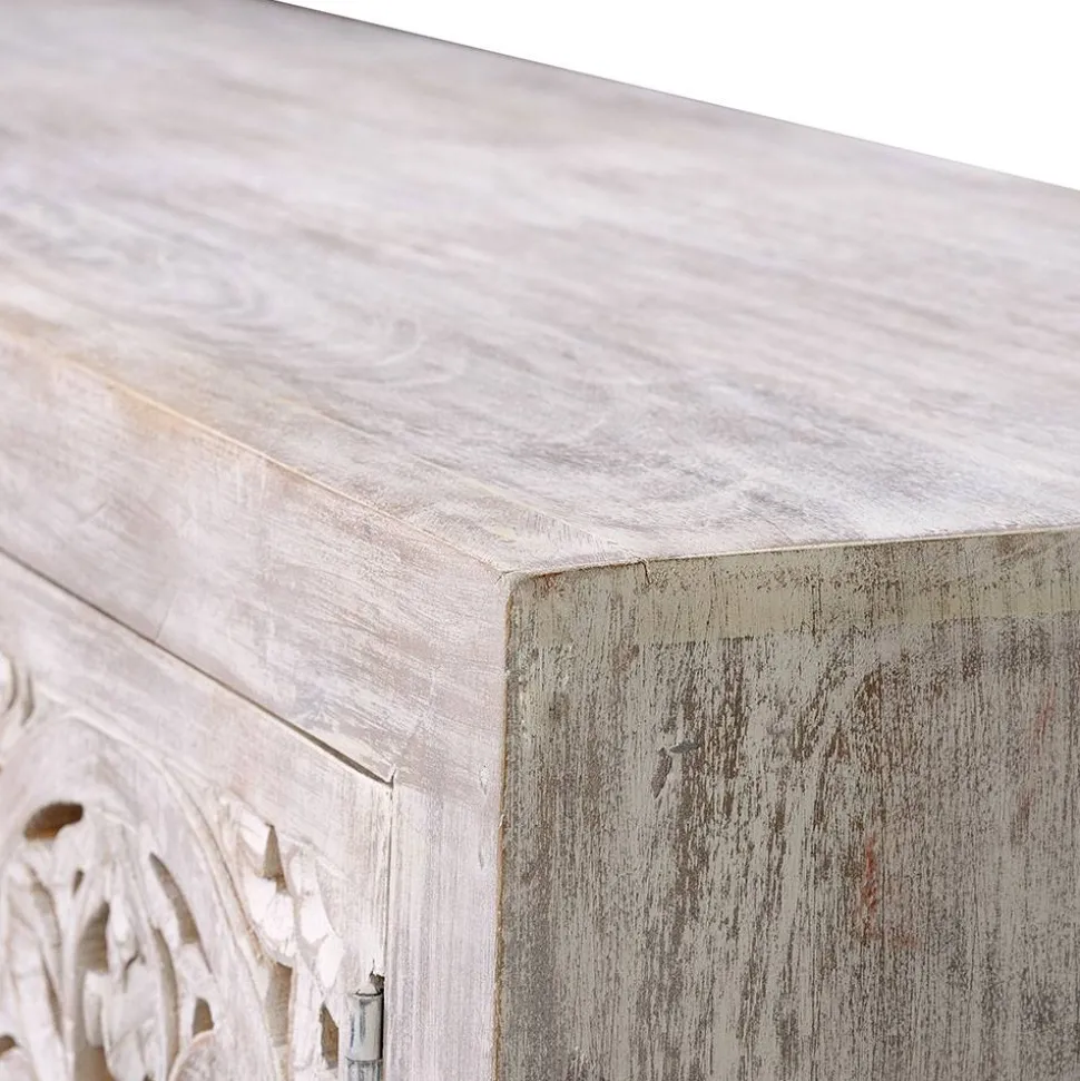 Vintage Lowboard in Mangoholz White Wash - Fudorus