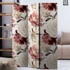 Vintage Motiv Paravent mit Rosen in Rot Weiß - Vakuum