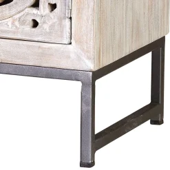 Vintage Nachtschrank aus Mangoholz White Wash - Fudorus