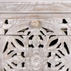 Vintage Nachtschrank aus Mangoholz White Wash - Fudorus