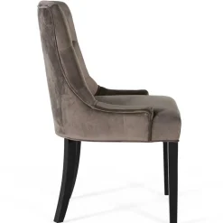 Vintage Polsterstuhl aus dunkelgrauem Samt - Blances (4er Set)