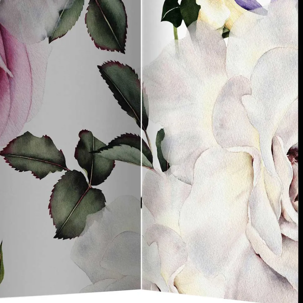 Vintage Romantik Paravent mit Rosen Motiv - Eodoro