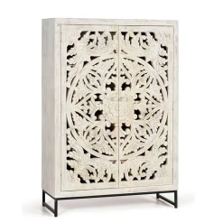 Vintage Schrank in Mangoholz White Wash - Fudorus