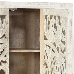 Vintage Schrank in Mangoholz White Wash - Fudorus