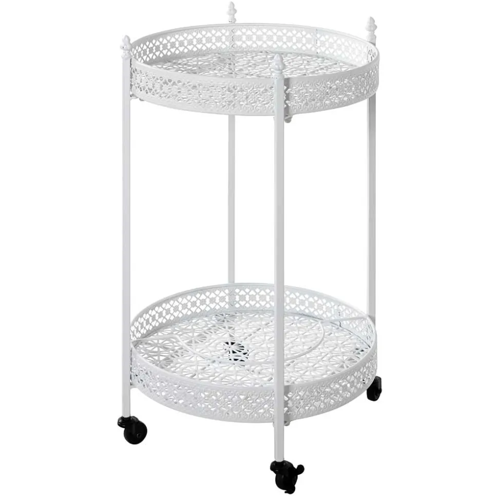 Vintage Servierwagen aus Metall in Rund - Cedreona