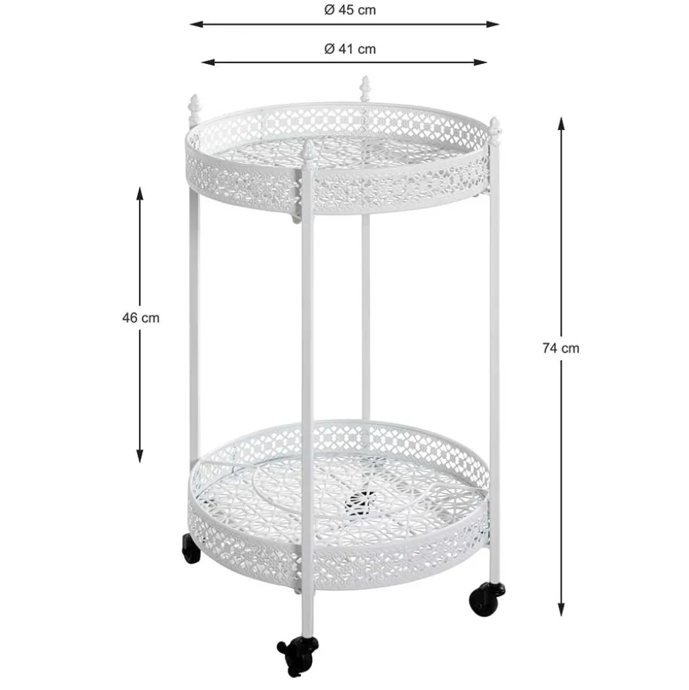 Vintage Servierwagen aus Metall in Rund - Cedreona