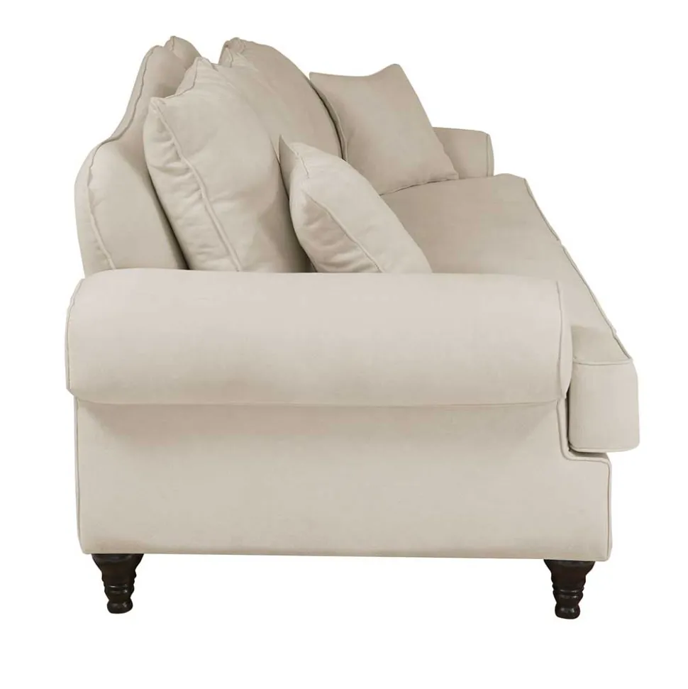 Vintage Sofa in Beige mit Dunkelbraun - Merandes