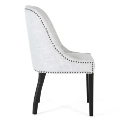 Vintage Stühle in Hellgrau Strukturstoff - Lenza (2er Set)