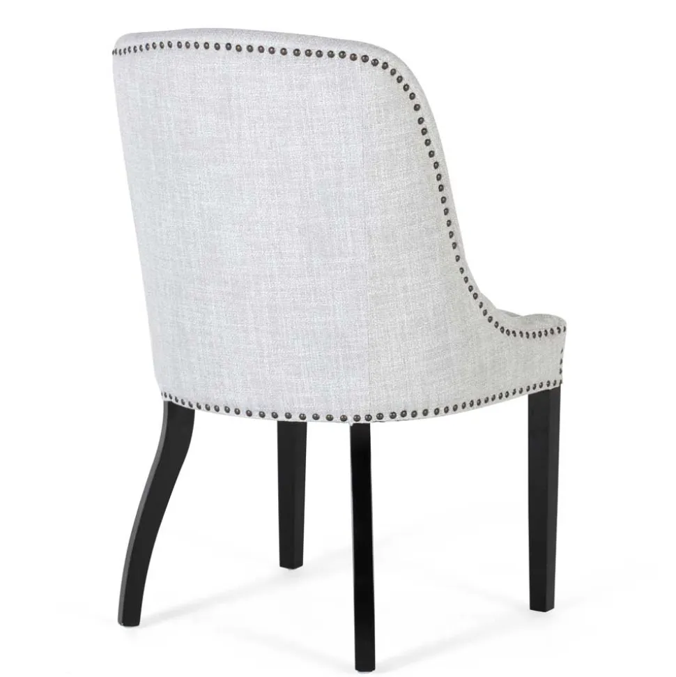 Vintage Stühle in Hellgrau Strukturstoff - Lenza (2er Set)