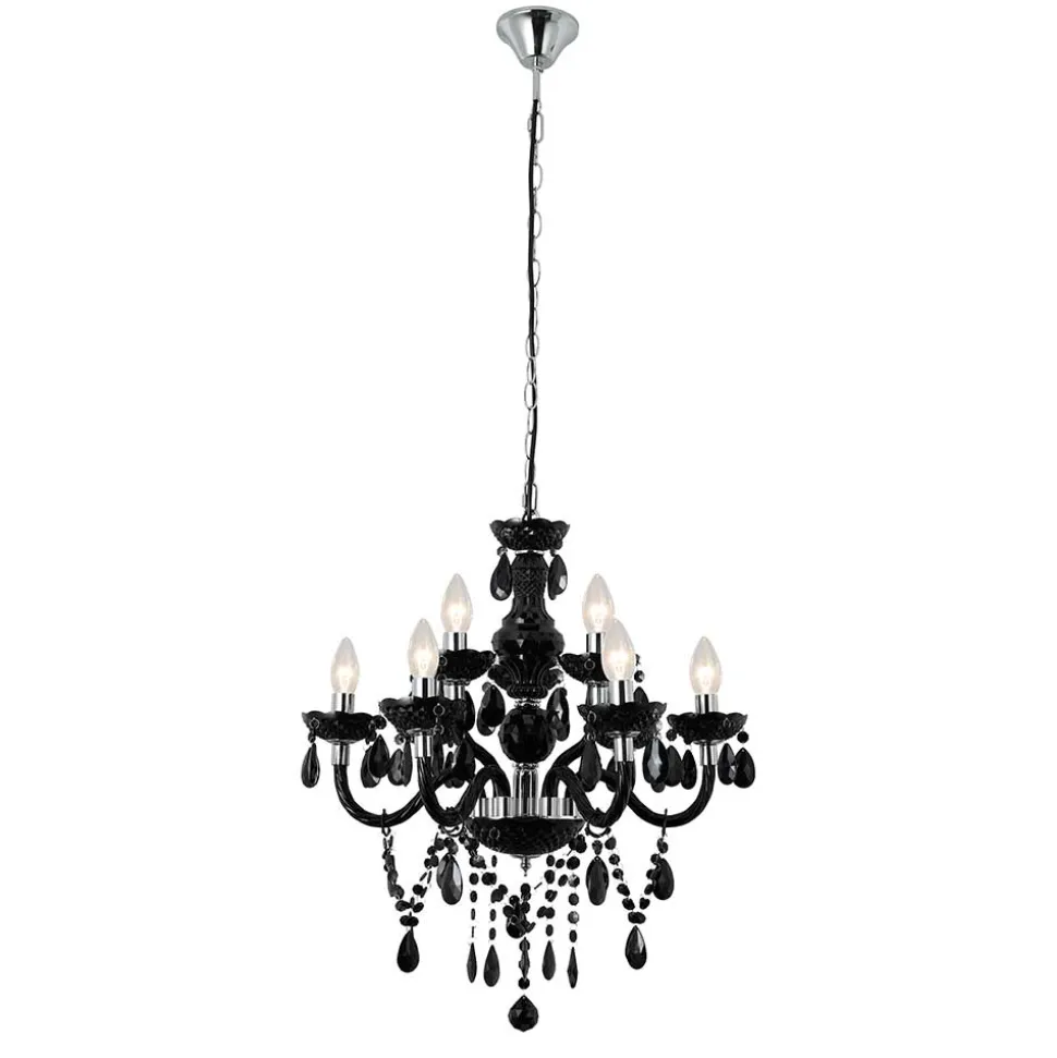 Vintage Style Kronleuchter in Schwarz - Brosias