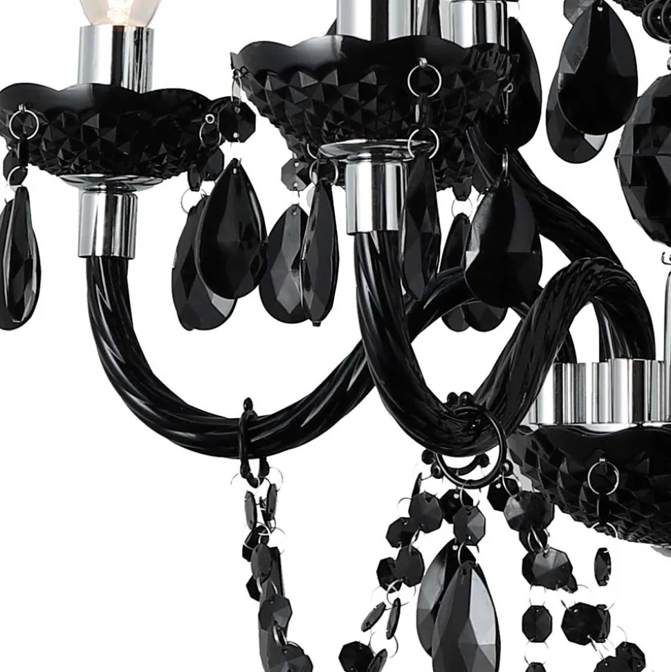 Vintage Style Kronleuchter in Schwarz - Brosias