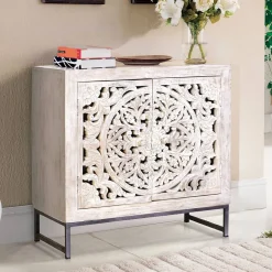 Vintage Türen-Kommode in Holz White Wash - Fudorus